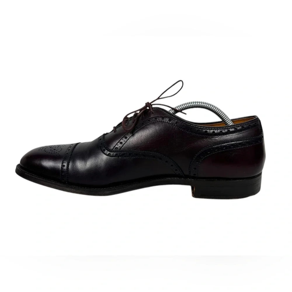 Alden Oxford Dress Shoes Men 11 Brown Leather Cap Toe 908 Brogue Lace Made USA